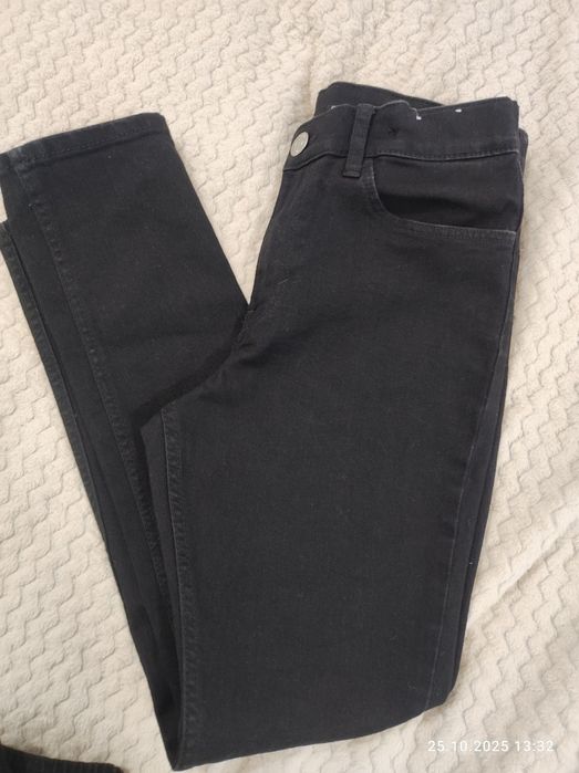 Джинси скіні для хлопчика чорні, на 11-12 років, зріст 152