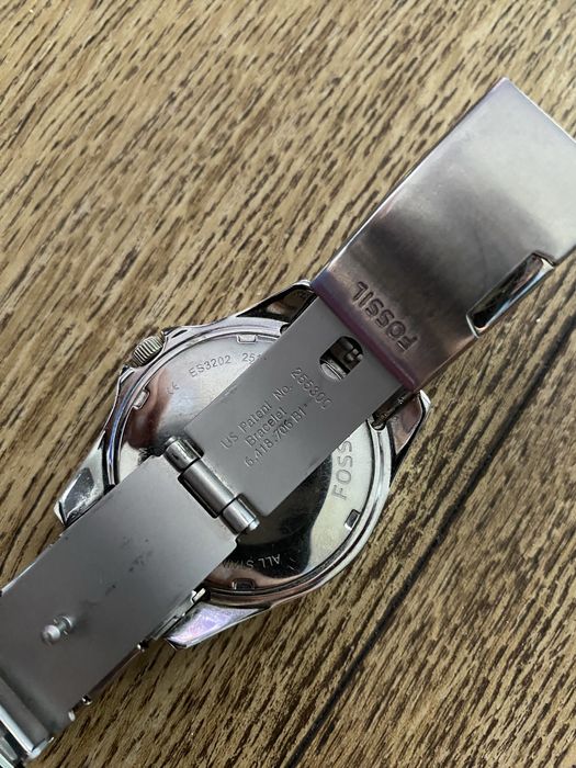 Fossil damski zegarek stan bdb na bransolecie srebrnej cekiny