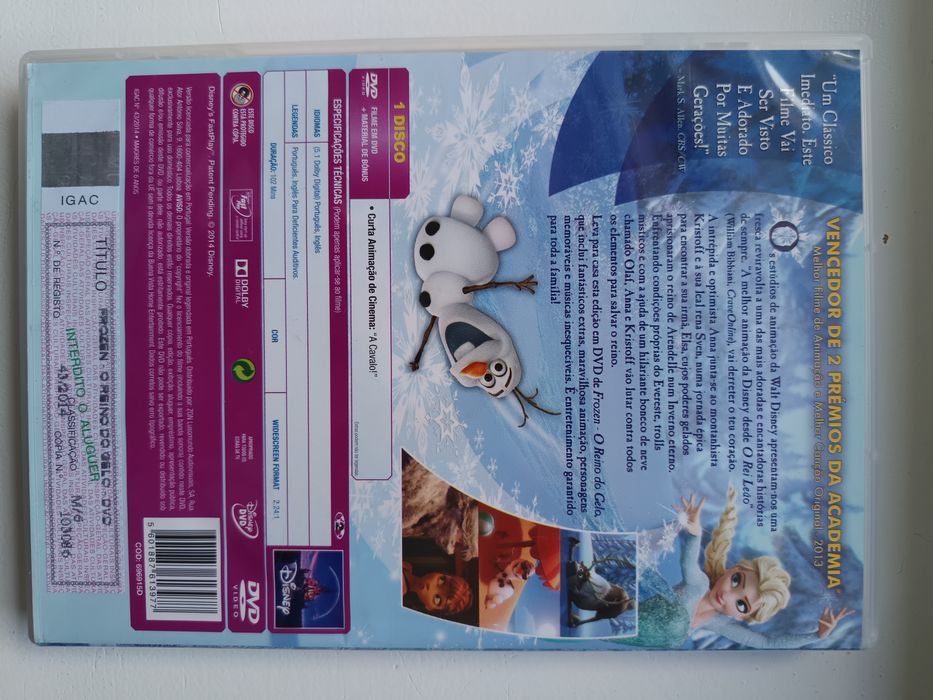 DVD Disney Frozen o reino do gelo