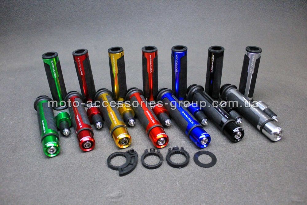 Грипсы (ручки) на руль с грузиками BARRACUDA на мотоцикл