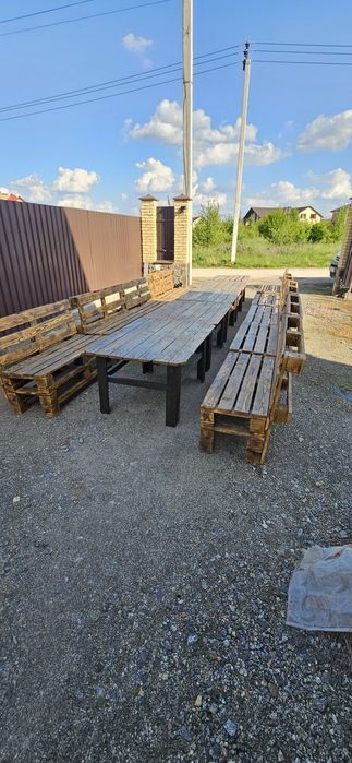 Вуличні садові меблі з піддонів. Меблі для саду, тераси, патіо.