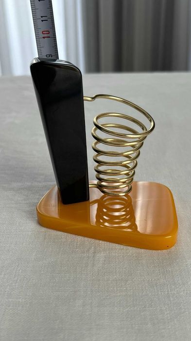 Stojak bakelit na długopis /patyczki koktajlowe spirala metal art-deco