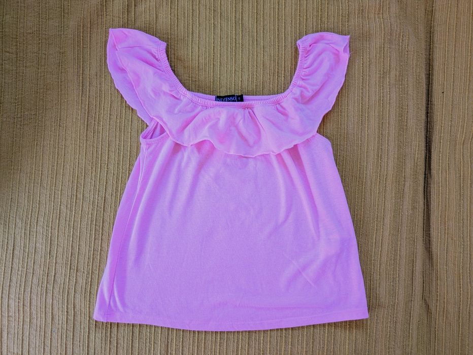Blusa com folhos Menina Cor-de-rosa, 6 Anos