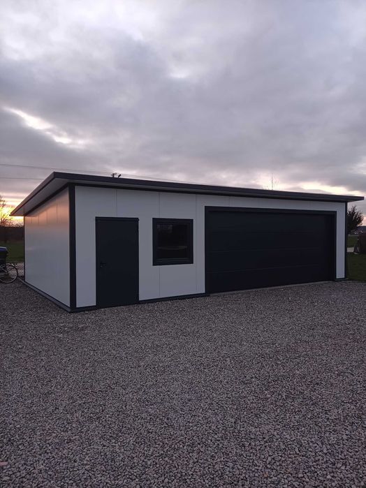 Garaż ocieplany z płyty pir wiata budynek gospodarczy magazyn hala