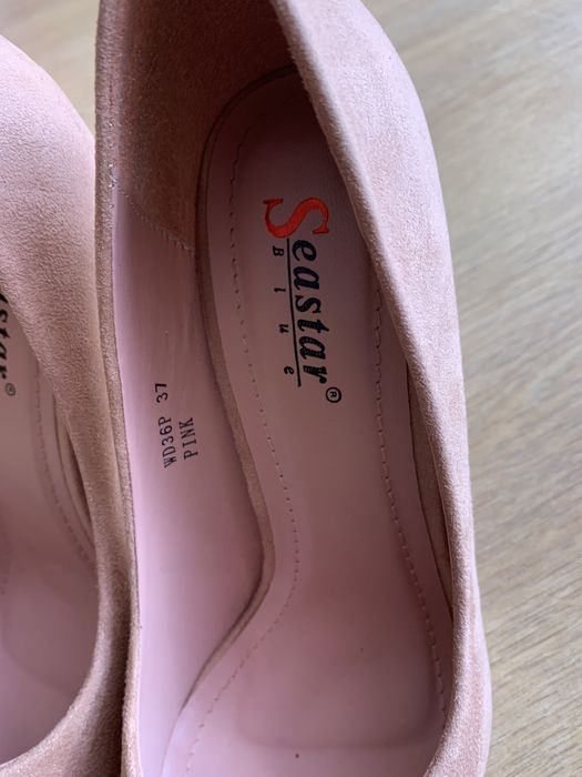 Szpilki damskie róż pudrowy rozmiar 37