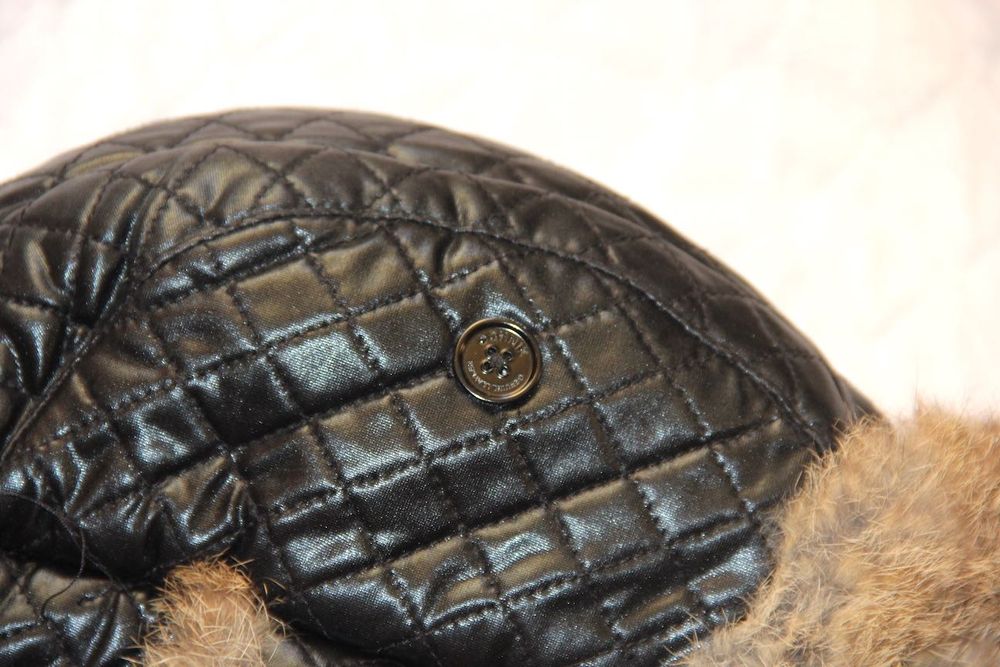 OCHNIK czapka Kamczatka męska czarna futerko królik futrzana skóra