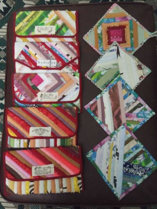 Яркий кошелёк в стиле пэчворк