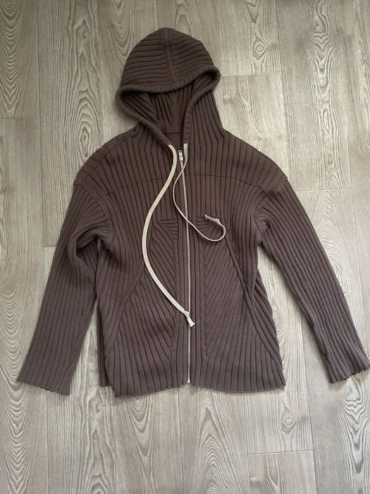 Rick owens zip hoodie ribbed