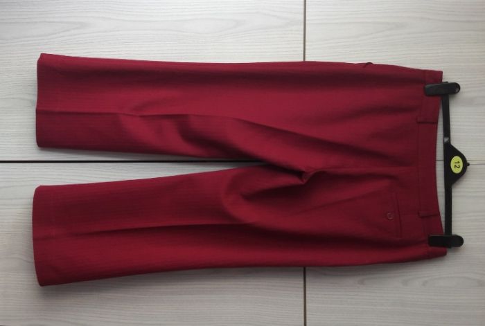 Fuksjowe różowe eleganckie spodnie w paski