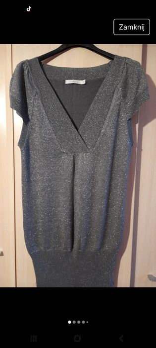 Kamizelka szara że srebrną nitką  L/XL Taranko