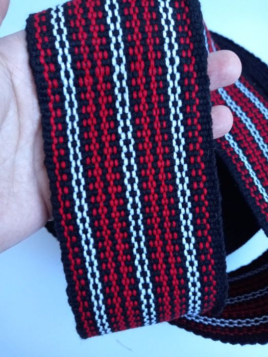 Крайка, пояс тканий червоний, на метраж, ширина 7 см