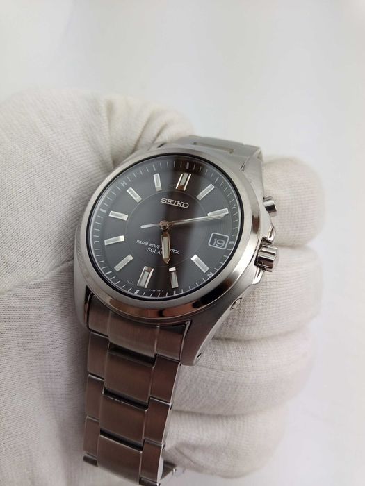 Японские мужские часы Seiko Solar SBTM121 титан, радиоконтроль, сапфир