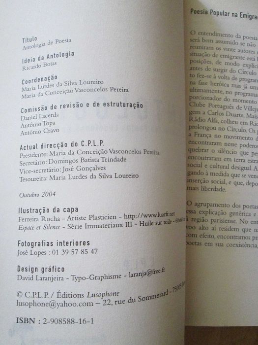 Antologia do Círculo dos poetas lusófonos de Paris