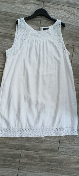 Cudna biała sukienka z ażurkiem r46/50