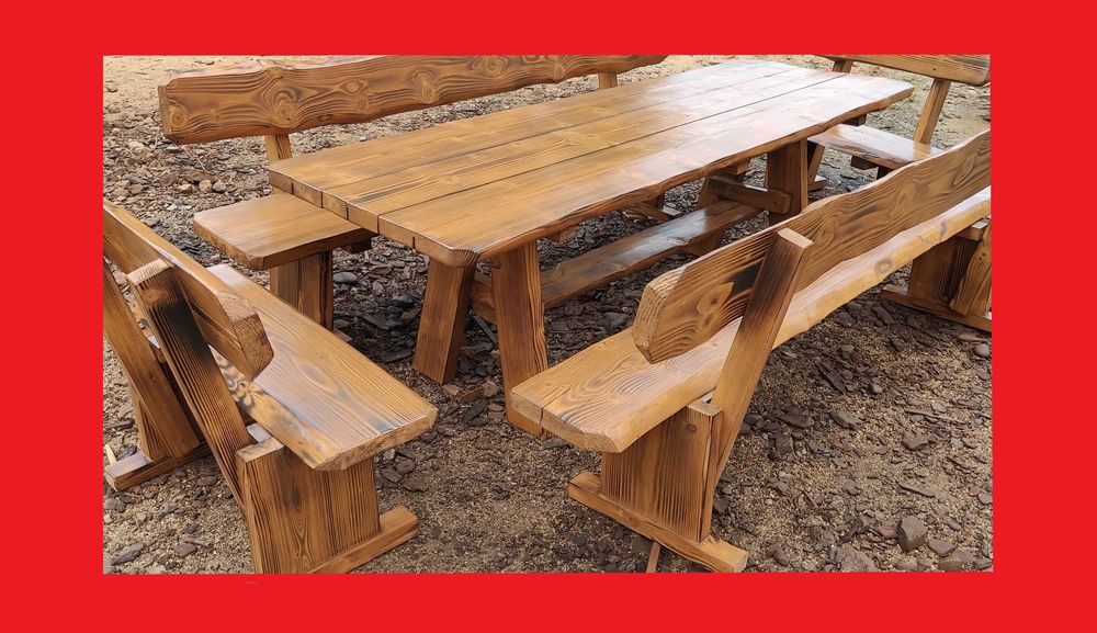 WYPRZEDAŻ! Góralskie Meble Ogrodowe z litego drewna, meble do ogrodu