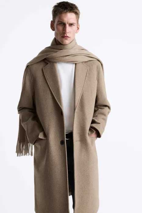 ZARA Luksusowy PŁASZCZ męski norkowy wełna XL SUPER CENA!