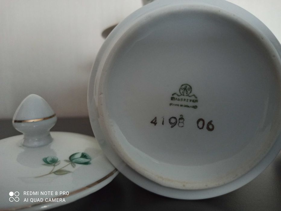 Filiżanki, cukiernica, mlecznik, stara porcelana Wałbrzych