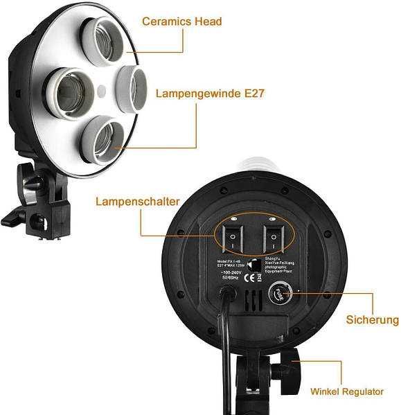 Набор постоянного света софтбокс (50x70см), лампы 45W 8шт, штатив 2.6м