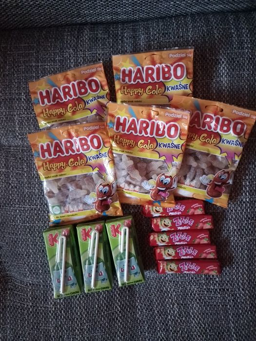 Zestaw słodyczy i soczków – Haribo, Zozole, Kubuś – NOWE