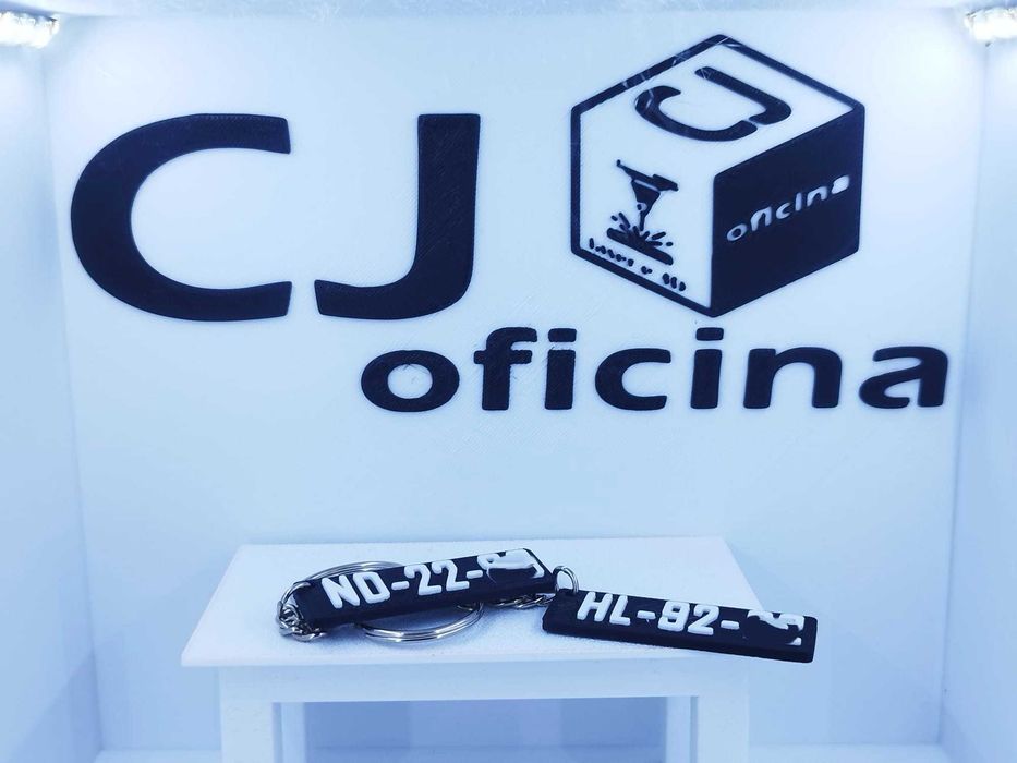 Porta-Chaves matrícula (diversas opções) - impressão 3D