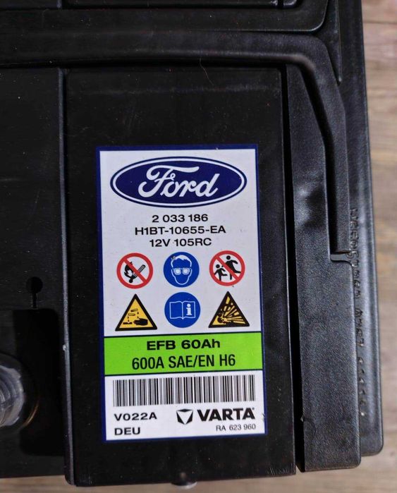 Akumulator samochodowy Varta (Ford) EFB 60Ah, 600A, 100% sprawności