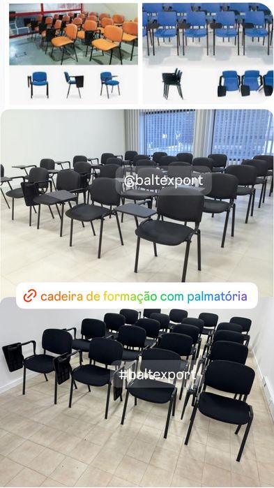 Cadeira de Auditório com Palmatória e Revestimento Tecido Usadas