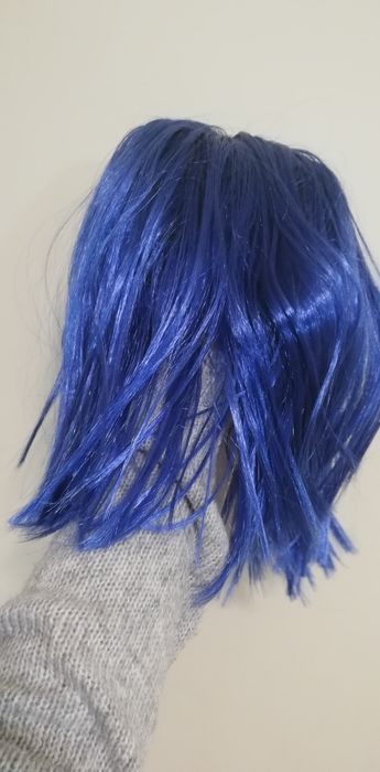 Peruca de carnaval azul