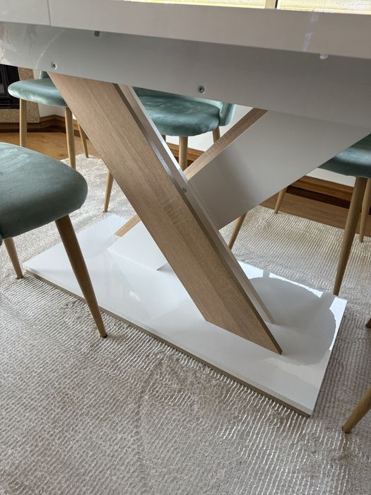 Mesa de sala de jantar branca lacada (como nova)