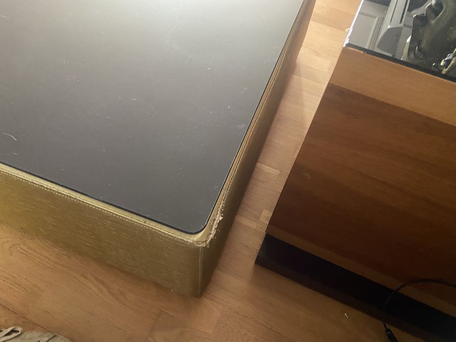 Mesa de centro + vidro preto 90x90