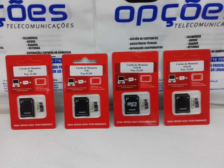 Cartões de Memória SD 2TB 1TB 512 GB 256GB 128GB