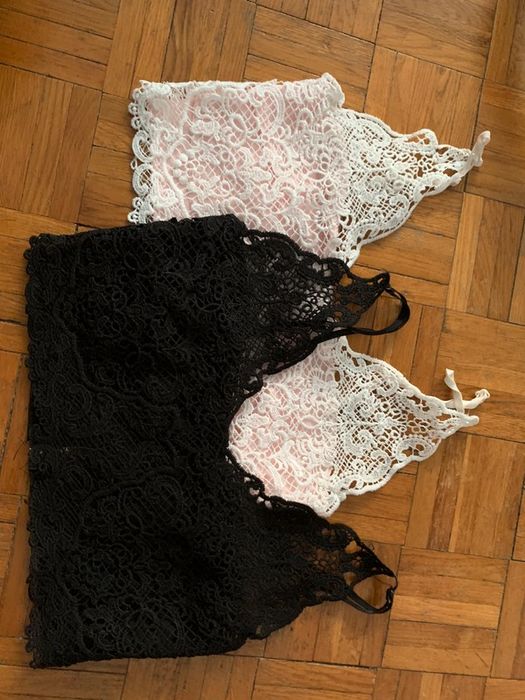 zestaw koronkowych topów s