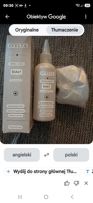 NOWY Krem Koloryzujący Do Włosów SVELTA Silver Cloud White Zmywalny