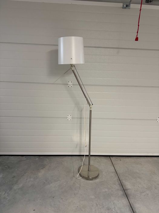 Candeeiro de pé flexível inox/branco