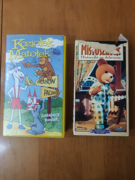Oryginalne kasety VHS Miś Uszatek i Koziołek Matołek
