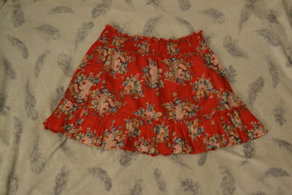 Spódnica Dorothy Perkins 10 38 kwiaty róże czerwon vintage shabby chic