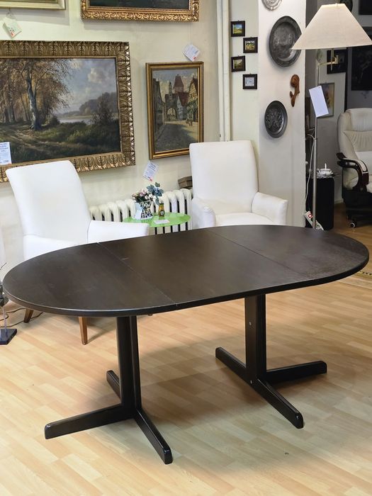 Rozkładany solidny okrągły stół vintage marki Thonet