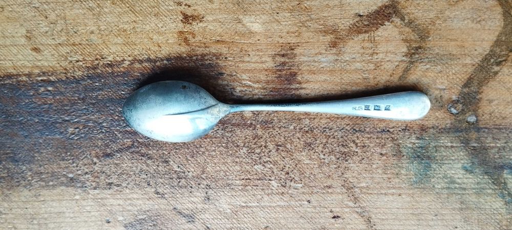 Antiguidades  prata esterlina taça e colher marcadas