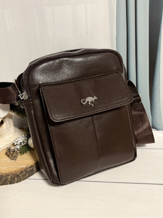 Сумка чоловіча через плече, Коричнева, Нова