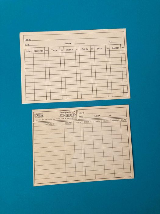 Lote de 7 Horários Escolares várias marcas Antigos