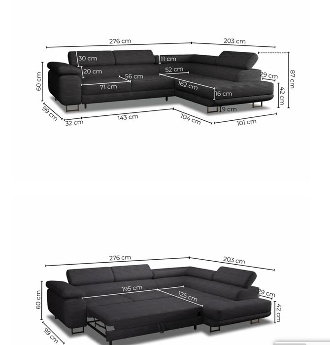 Narożnik z funkcją spania Nowy