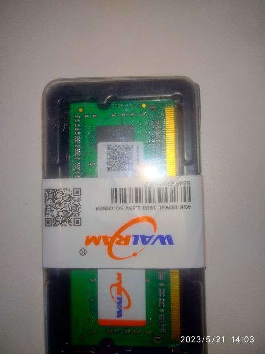 Для ноутбуків Оперативна Пам'ять DDR 3 1600  4 гигабайта 1.35 V