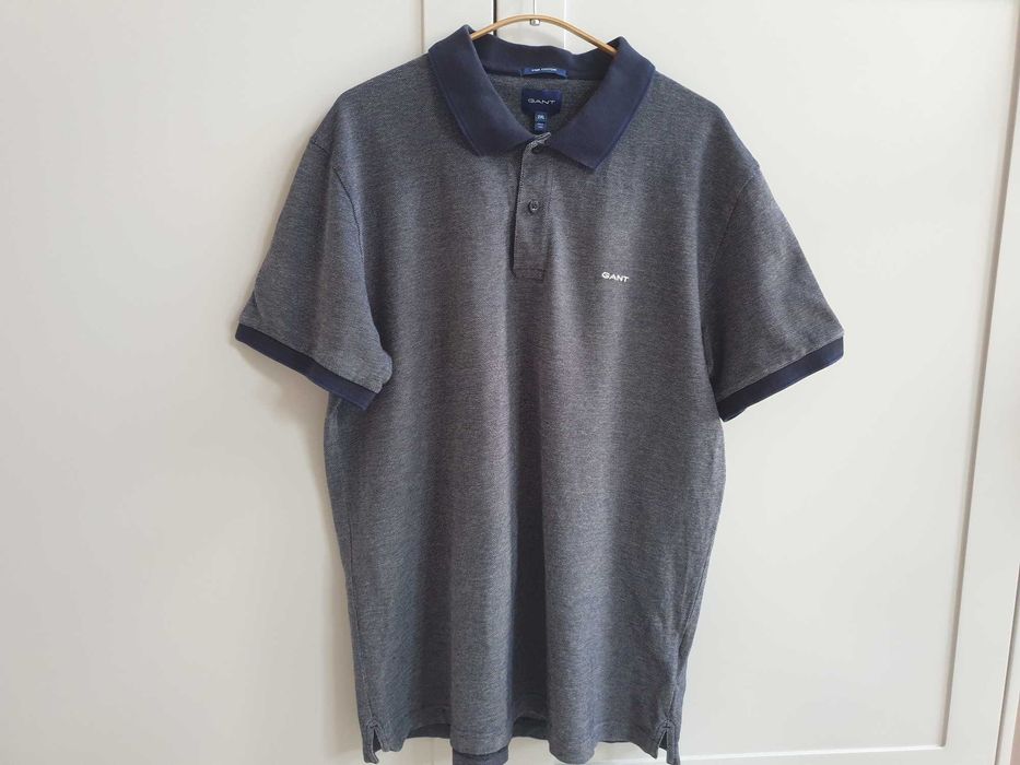 Granatowa koszulka polo t-shirt pima Cotton Gant L XL