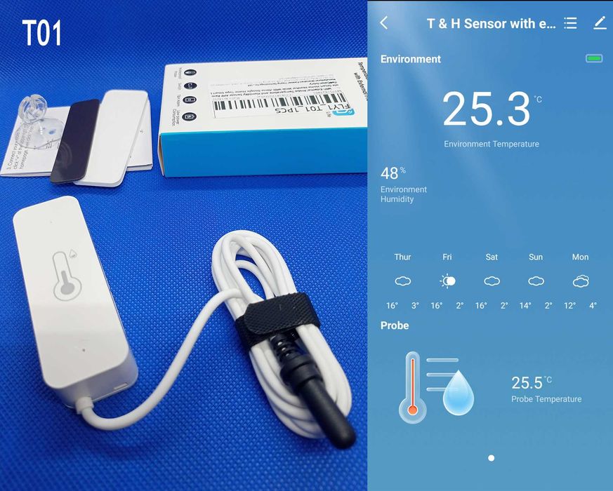 Розумний Tuya Wi-Fi датчик термометр гігрометр