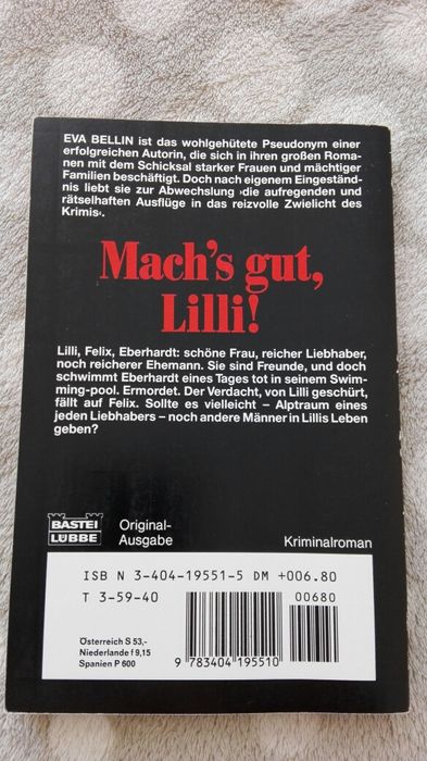 Mach's gut, Lilli! Eva Belkin, powieść kryminalna de