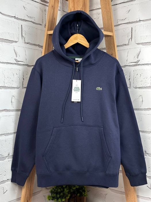 Чоловіче худі Lacoste синє M/L лакост кофта з капюшоном