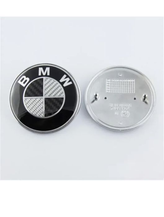 Emblemat BMW 74mm CZARNY CARBON E46 E90 F30 F31 Znaczek logo