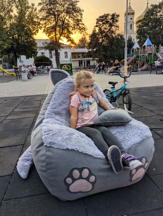 Кресло мешок зайка Віола™ детское дитяче крісло мішок пуф груша