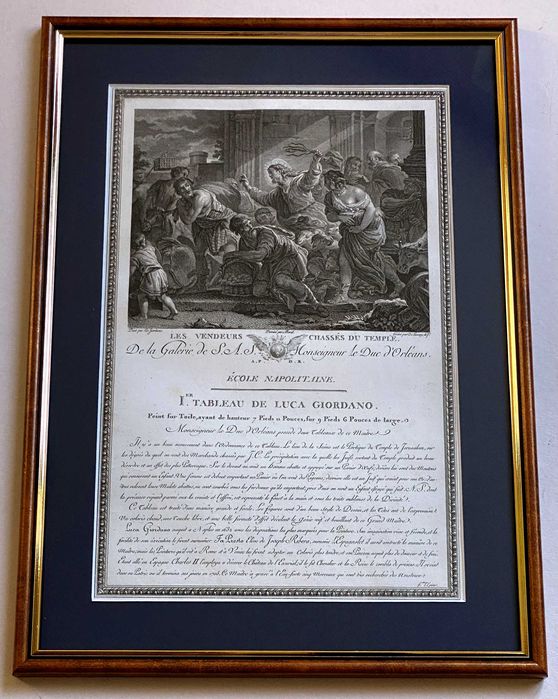 Wypędzenie przekupniów ze świątyni oryginalny miedzioryt z 1786 roku