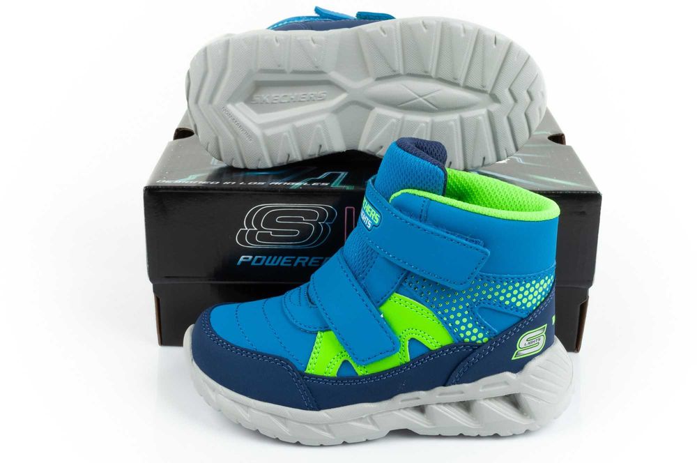 Buty dziecięce zimowe Skechers [401507N/NVLM] LED r. 21-26