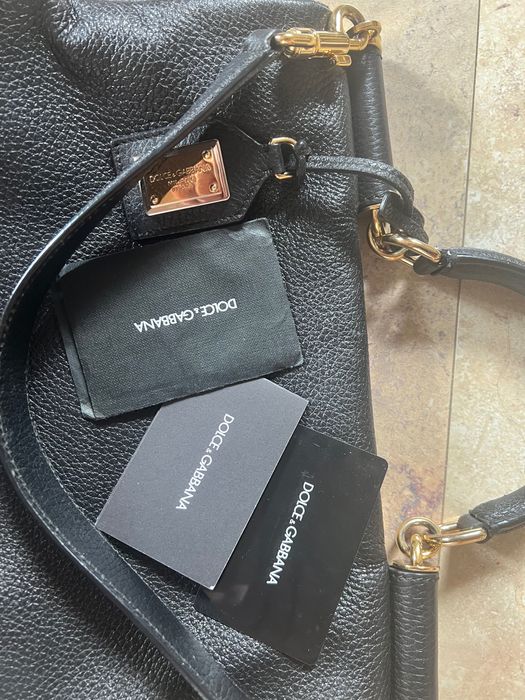 Czarna torba Dolce&Gabbana z miękkiej cielęcej skóry